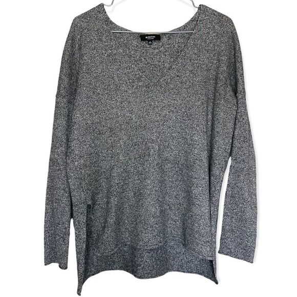 Babaton | Aritzia Grey Marled Wool/Linen Blend V-Neck High-Low Sweater Size XS - Picture 1 of 6